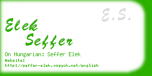 elek seffer business card